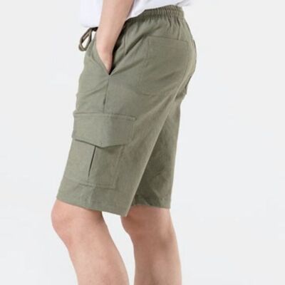 MenCargo ShortsMenElastic Waistband PantsCargoRubber BandsPants