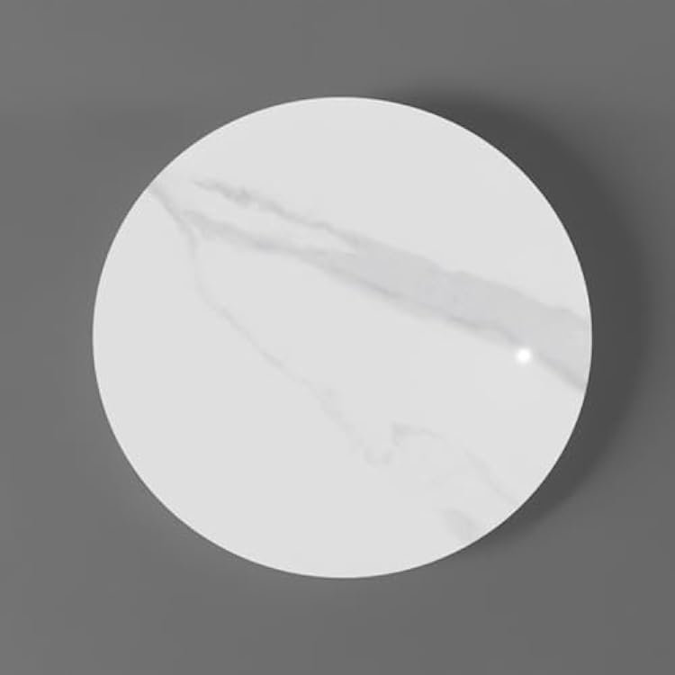 32 inch Sintered Stone Lazy Susan for Table Top, 40 inch Large Kitchen Dining Table Rotating Serving Tray, Turntable Organizer Spinning Party CenterpiecesWhite Gray,60  60cm