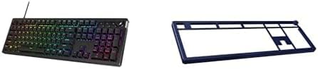 Bundle of HyperX Alloy Rise Hot-Swappable Mechanical Gaming Keyboard, Ambient Light Sensor, Linear Switch + HyperX Alloy Rise Top Plate Alloy Rise Keyboard Compatible, Toolless Installation, Navy
