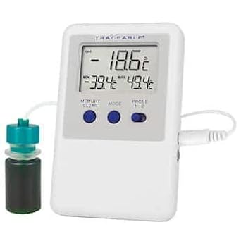 Calibrated Refrigerator/Freezer Thermometer: 1 Plastic Bottle Probe