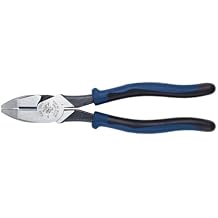 Klein Tools J213-9NE Side Cutter Linemans Pliers, Made in USA, High Leverage, 9-Inch, Streamlined Design, Color Coded
