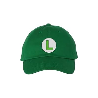 Luigi - Green Dad Hat with Embroidered Luigi Emblem Logo
