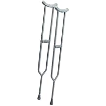 Lumex Bariatric Imperial Steel Crutches - Adult Medical Mobility Aids - Lightweight, Adjustable Support for 5'2''-5'10'' Tall, 3614A