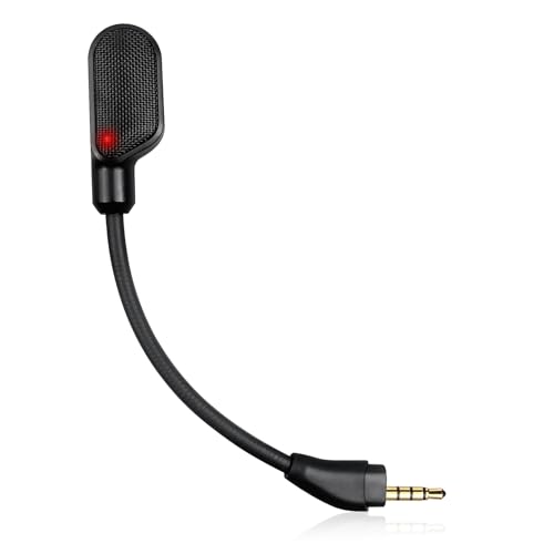 weishan Mic Compatible with HyperX Cloud III/Cloud 3 Gaming Headset, 3.5mm Detachable Noise Cancelling Microphone Boom with Mute LED Indicator for PC, Xbox One, PS4, PS5