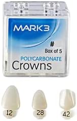 Dental Polycarbonate Temporary Crowns for Anterior & Bicuspid Teeth 1/Bx (5 Pack of Crowns) (50)
