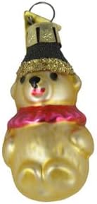 Mini Bear Blown Glass Christmas Ornament - Single