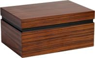 Dane, Medium Desktop Humidor, 56-100 Cigar Capacity, Rosewood with Kiln-dried Spanish Cedar Lining, includes Analog Hygrometer, Two Dividers and a Laser-cut Humification Panel
