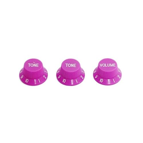 Guyker One Volume Two Tone 1V2T Switch Knobs, 3PCS Top Hat Bell Speed Potentiometer Control Knobs Arabic Numerals Scale with 6mm Dia. Shaft Pots for Electric Guitar Bass Replacement Part, C2001-11