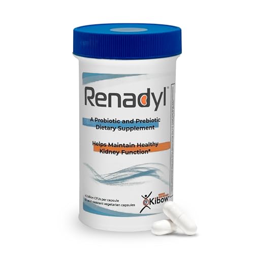 Renadyl Kidney Probiotic Supplement | Urea, Creatinine, Uric Acid Support | 45 Billion CFUs | Clinically Tested, Non-GMO, Made in USA, 60 Capsules (1 Bottle, 1 Month Supply)