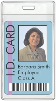 StoreSMART - Single Slot Hole - Open Short - 5-Pack - ID Badge Holders with Lanyards - Vinyl Plastic - LYRS3389S-C-5