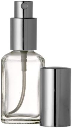 Riverrun Perfume Atomizer, Empty Refillable Square Glass Bottle, Silver Sprayer 1 oz 30ml (1 Bottle)