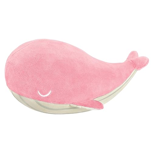 MUPI Whale Stuffed Animals Plush Pillow 4 Size Cute Soft Cotton Plushies Pillows Kawaii Blue Whale Toy Gifts for Kids Boys Girls Adults Pink, 10 Inch
