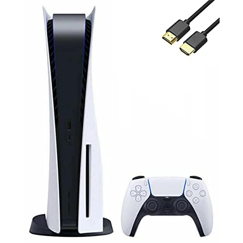 Newest PS5 Console Playstation 5 Disc Version Bundle - 1 PS5 Controller, 4K-TV Gaming, 16GB GDDR6 RAM, Bluetooth 5.1, 8K Output, WiFi 6, Ultra-High Speed 825GB SSD with U Deal HDMI