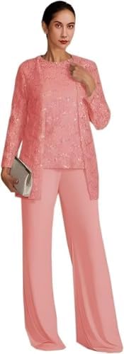 3 Pieces Mother of The Bride Pant Suits for Wedding Sequins Pant Suits Grandmother of The Bride Pant Suits