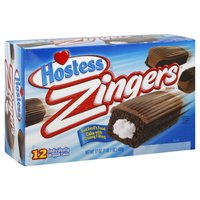 Hostess Zingers Iced Devil's Food Cake with Creamy Frosting, 12 Cakes, 17 Oz. Net (Pack of 2)