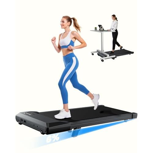 MJWW Walking pad, 6% Manual Incline Under Desk Treadmills, 300 LBS Walking pad treamill, 3 in 1 Treadmills for Home & Office, Portable treamill with LED Display