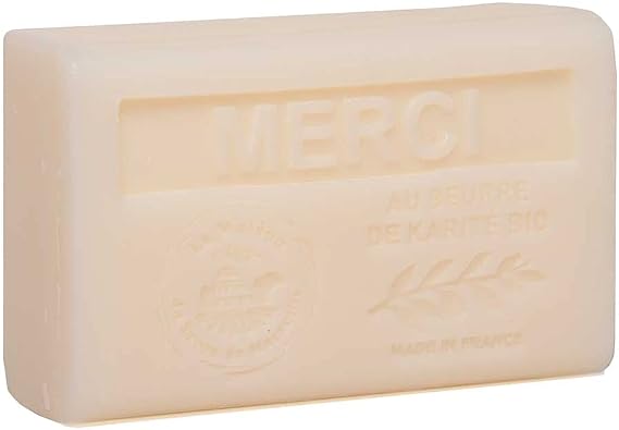 Maison Du Savon De Marseille - French Soap Made with Organic Shea Butter - Merci (Thank You) Fragrance - 125 Gram Bar