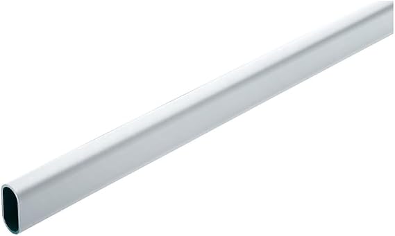 Hafele Oval Closet Rod - With End Supports, Synergy Collection (Matt aluminum, 47 15/16")