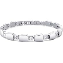 JEROOT Bracelets For Women Stainless Steel Bracelets for Women With 4mm 5A+ Cubic Zirconia, Jewelry Gifts With Box for Lover Girlfriend Wife Mom Sister