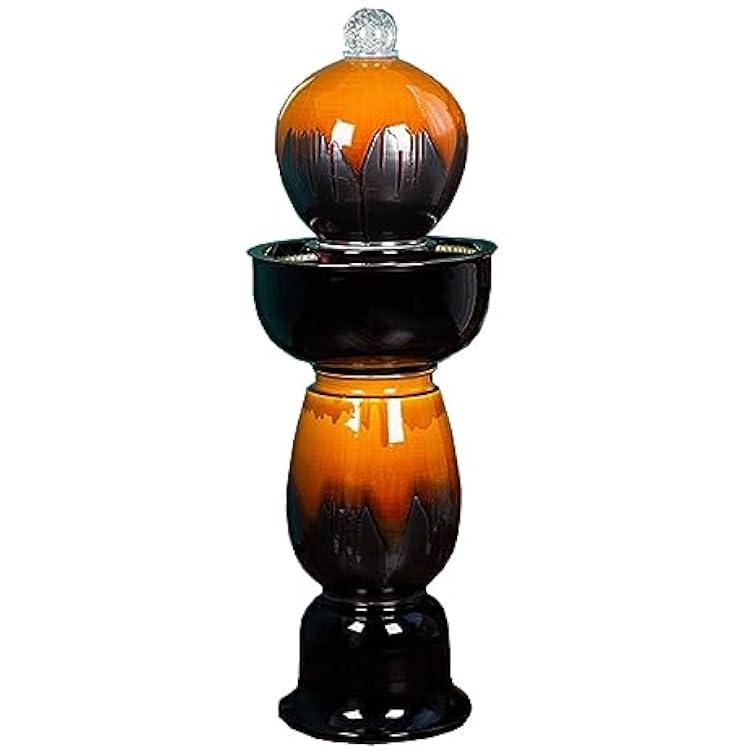 Indoor Small Water Fountain Flowing Water Decoration Ceramic Porch Living Room TV Cabinet Next To The Landing Simple Chinese Style Home Accessories Tabletop Fountains Feng Shui Decor  Color : A