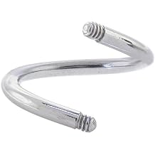 Body Candy Threaded 316L Stainless Steel Repalcement Spiral Barbell 14 Gauge 7/16"