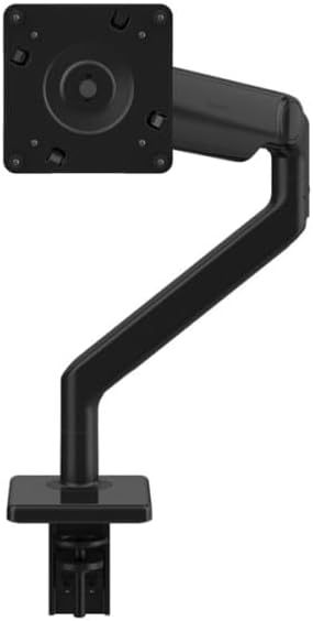 Humanscale M2.1 Single Monitor Desk Mount with Angled Dynamic Links, Adjustable Modular Aluminium Single Monitor Stand with Clamp Mount Base (Black)