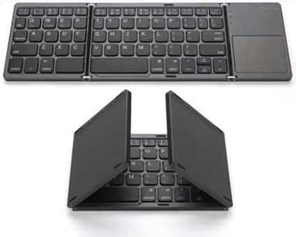 coverzone Bluetooth Keyboard 3 Layer Foldable Portable Portable Keyboard with Stylish and Convenient Touchpad Windows/Android/IOS/Smart TV B033