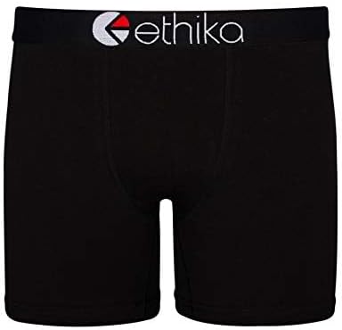 Ethika Men's Mid Boxer Brief, BlackOut