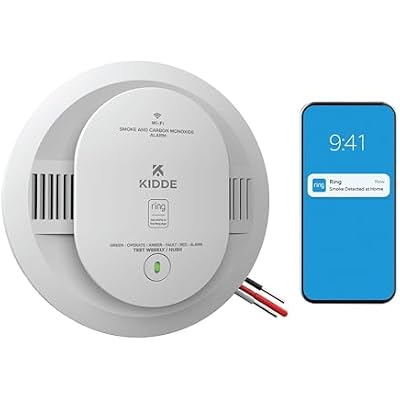 Kidde Smart Smoke & CO Detector with Ring, Hardwire & AA Battery, RGCUAR-RW
