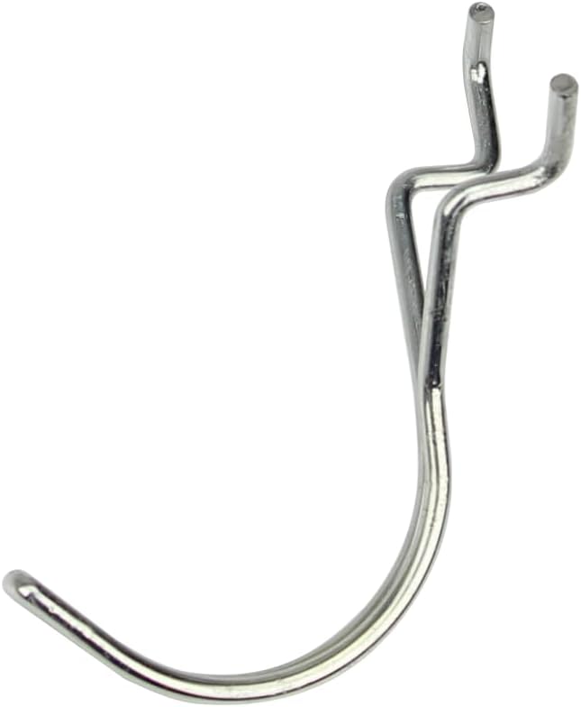 Pegboard Hooks 25-Pack 1.5in J-Hook - Zinc Plated - Will Not Fall Out - Fits Any Peg Board - Multipurpose - Organize Necklaces, Jewelry, Retail Items, Keys, Craft or Supplies