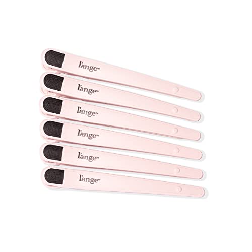 LANGE HAIR Rubber Sectioning Hair Clips | Narrow-Tipped Design | For Parting & Sectioning Hair | Easy Grip Handles | Professional Styling Results | 6-Pack Blush