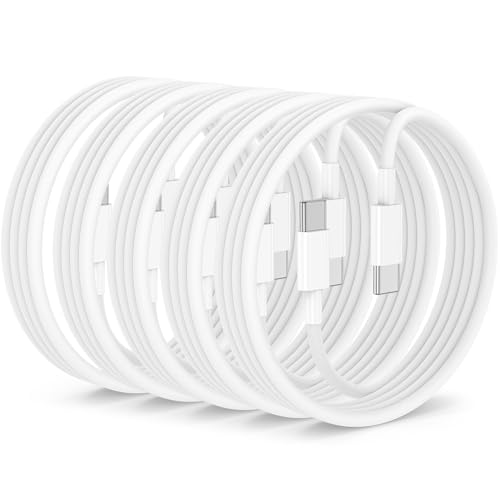 5Pack USB C to USB C Cable 3ft,USB C Charger for iPhone 17 16 15 Pro Max17 air 16e 15 Plus,Type C Fast Charging Cord for MacBook AirPro13iPad Pro,Type C Cable for Samsung Galaxy S2423 Ultra