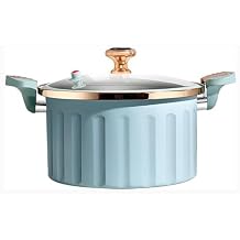 Non-stick Enamel Micro Pressure Cooker (8L) Multi Functional Stew Pot with Lid Silicone Seal Spill-Proof Valve Pressure Pot(B)
