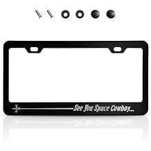 Anime License Plate Frame - 12.2x6.3 Aluminum License Plate Frame Funny with Sleek Matte Black Finish, Standard US/Canada Fit, Screws & Clips Included - Anime Car Accessories for Cars, Trucks & SUVs