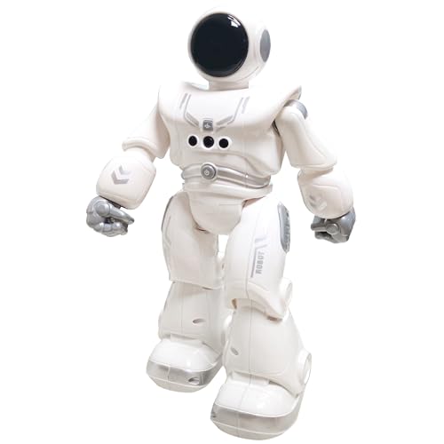 Best Gift for Kids,Intelligent Programmable RC Robot with Infrared Controller Toys,Dancing,Singing, Moonwalking and LED Eyes,Gesture Sensing Robot Kit for Childrens Entertainment Gray