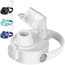 XACIOA Lid for Hydro Flask Wide Mouth, Replacement Lid for Hydroflask 12-64 oz Wide Mouth Bottles, Flip Top for Iron Flask Wide Mouth Bottles with Button Lock & Soft Handle