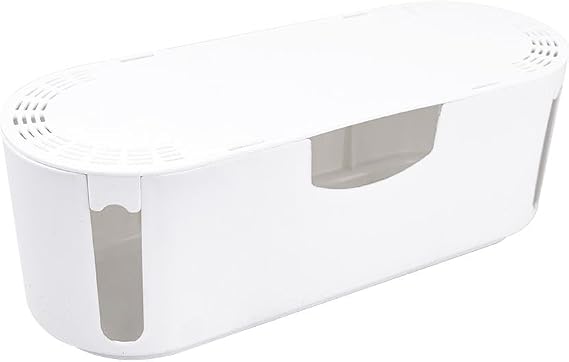 REGRON Cable Organizer, Socket Protector, Multiple Socket Protective Box Organizer (White)