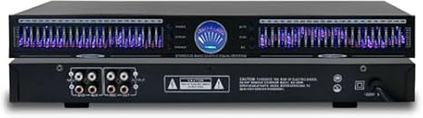 22 Band Stereo Graphic Equalizer with Dual Channels 10 Preset Effects and Noise Reduction for HiFi Home Audio and Recording Studios