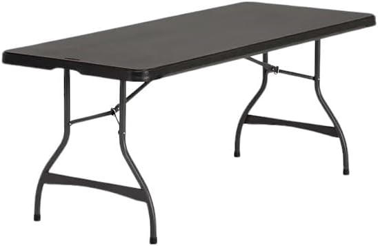 Rectangular Lifetime 6 Foot Commercial Grade Stacking Folding Utility Table for All Events (Black Gray Frame, 2 Pack)