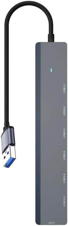 Coverzone 5Gbps Çoklayıcı Adaptör 7 in 1 USB-A To USB, Power/Güç Destekli, PC Bilgisayar Uyumlu Çevirici Adaptör Çok Portlu Çoklayıcı 7 in 1 USB-A HUB Gri Renk (ZR781 - USB)