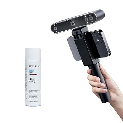 Revopoint POP 3 Plus 3D Scanner & 3D Scanning Spray Bundle, Portable 3D Model Scanner Up to 18FPS Scanning Speed with 0.04mm High Precision,ADVANCED