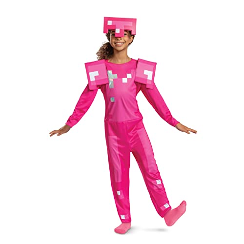 Pink Armor Minecraft Costume, Official Minecraft Pink Armor Outfit for Kids, Classic Child Size Small 4-6x