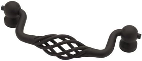 Liberty PN0527-FB-C 96mm Birdcage Bail Kitchen Cabinet Hardware Drawer Handle Pull, Flat Black