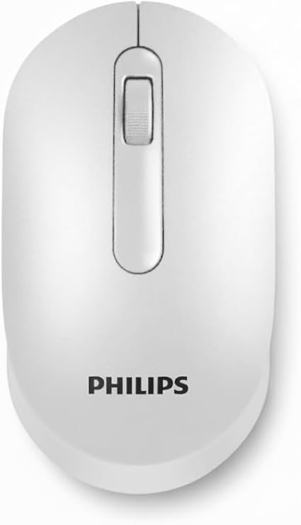 Philips M402 Beyaz Kablosuz Mouse, Ergonomik Ele Tam Oturan Tasarım, 2.4GHz Wireless Fare, Otomatik Uyku Modu ve Enerji Tasarrufu, Hassas Optik İzleme, Tek AA Pil ile Çalışma