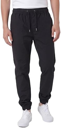 ITALYMORN Mens Joggers Lightweight Woven Pants Polyester Track Pants with Pockets