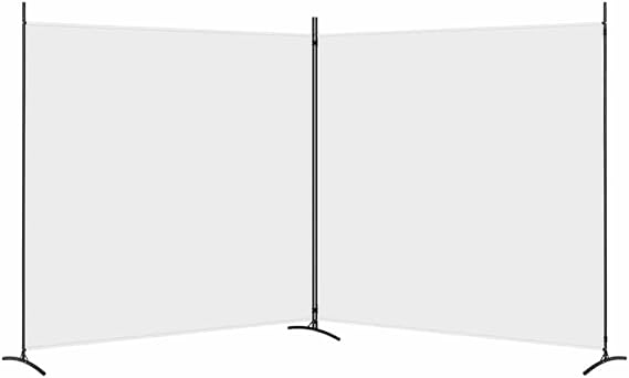 Generic Room Divider Screen, Fabric Privacy Panel with Iron Frame, Freestanding Partition for Bedroom, Office, Window Area and Home Interiors (348 x 180 cm)