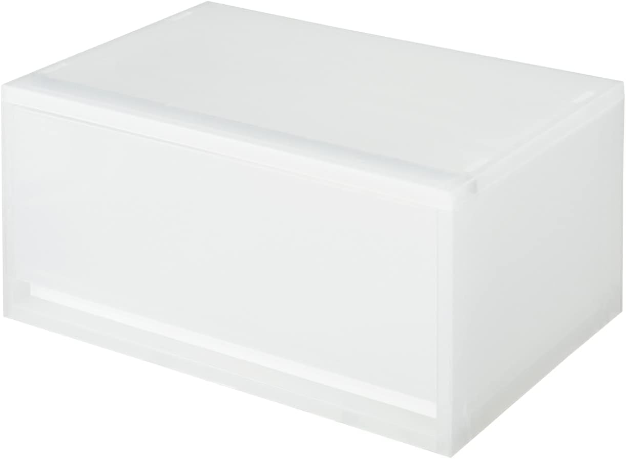 MUJI 15253791 Polypropylene Case, Pullout, Horizontal, Wide, Deep, Translucent V Width 14.6 x Depth 10.2 x Height 6.9 inches 37 x 26 x 17.5 cm