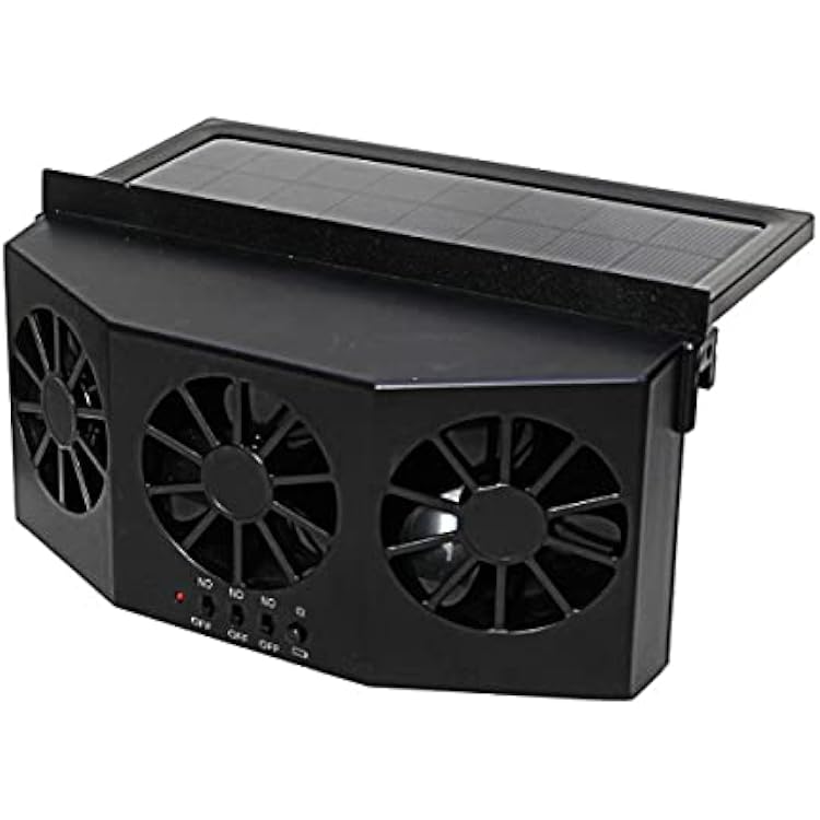 Newest Solar Powered 3 Fan Car Exhaust Fan, Car Radiator Fan Air Vent Radiator Energy Saving Exhaust Fan for General Types of Cars