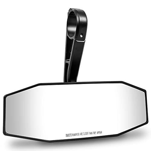 TRUE MODS 10x3.5 Convex Rear View Mirror For UTV ATV [1.75 Roll Bar Clamp] [Wide Visibility] [360 Adjustable Joint] [Shatterproof Glass] Rearview View Mirror for Polaris RZR 800 900 1000 XP