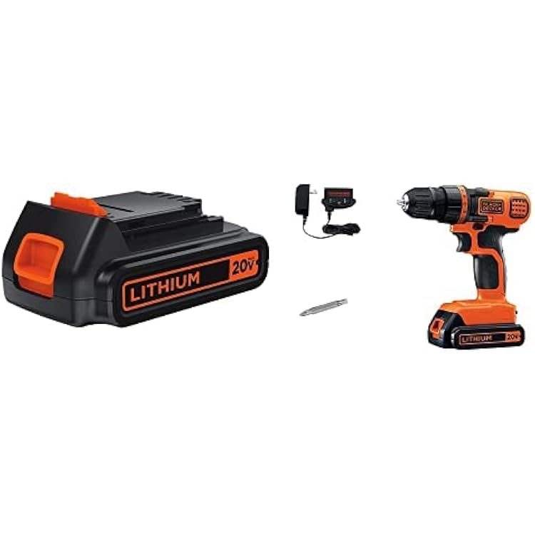 BLACKDECKER LBXR20 20-Volt MAX Extended Run Time Lithium-Ion Cordless To with BLACKDECKER LDX120C 20V MAX Lithium Ion Drill  Driver